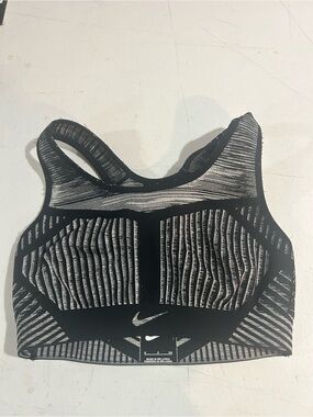 Nike Black & White Patterned Racerback Sports Bra